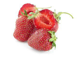 Isolated fruits - Strawberries on white background