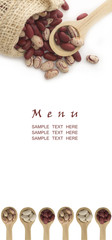 menu with beans