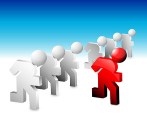 omini, corsa, leader