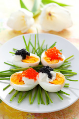 eggs with caviar
