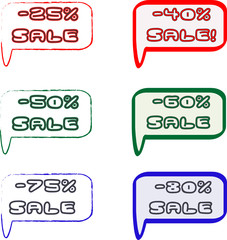 colored sign tag sale percent