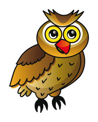 cartoon owl isolated over white background
