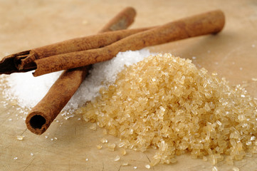 sugar and cinnamon