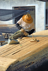 Jangsu, the Xizha old village, restoring boats