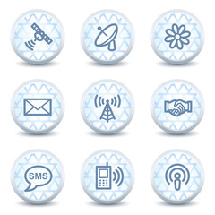 Communication web icons, glossy circle buttons