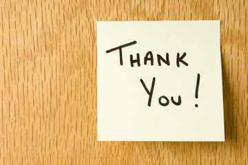 Hand Written Thank You Note on a post-it