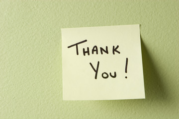 Hand Written Thank You Note on a post-it