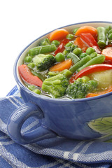 Diet soup with fresh vegetables