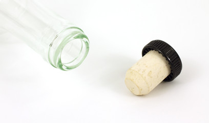 Cork and wine bottle