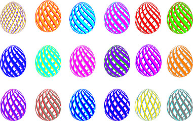 Easter vector eggs set