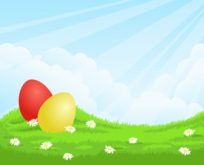 background with Easter eggs