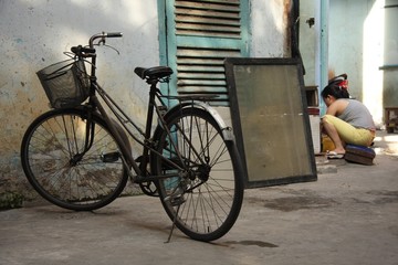 Fototapeta na wymiar Vélo à Ho Chi Minh