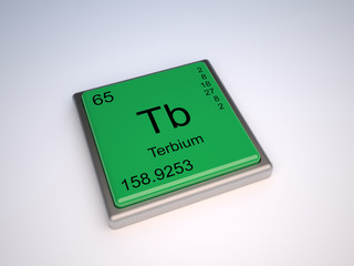 Terbium chemical element of the periodic table with symbol Tb