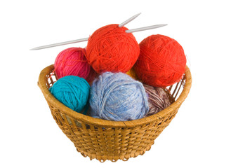 Ball of wool in basket