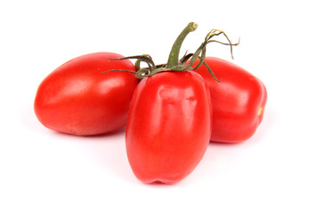 Cherry tomatoes on white background