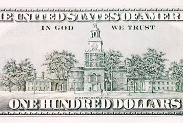 American Hundred dollar banknote isolated over white