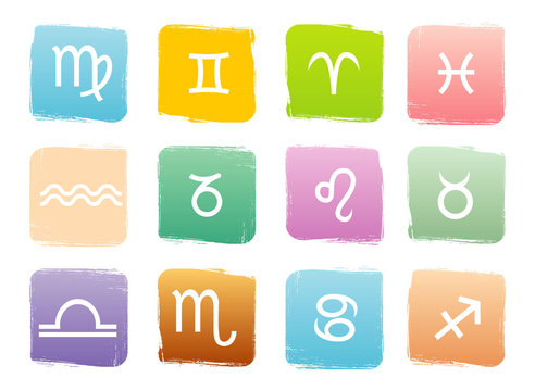 Horoscope zodiac signs, vector set