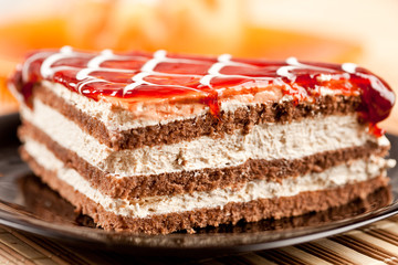 Layered dessert on a plate