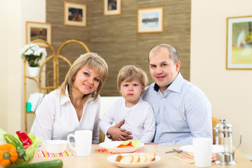 family having meal at home