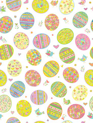 Seamless pattern of  Easter eggs