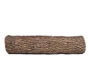 Foto op Aluminium Geïsoleerde stub log met houten structuur © VitalyTitov