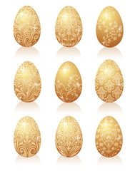 Set of gold eggs.