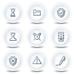Administration web icons, circle glossy buttons