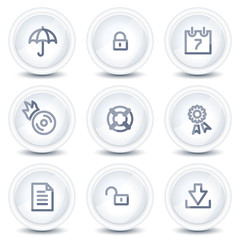 Data web icons, circle glossy buttons