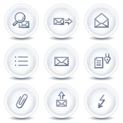 E-mail web icons set 2, circle glossy buttons