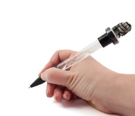 hand with a pen