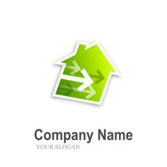 logo house with arrows (green)