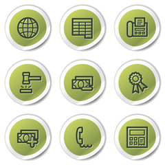 Finance web icons set 2, green circle stickers