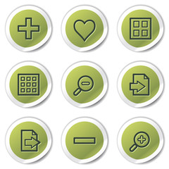 Image viewer web icons set 1, green circle stickers