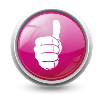 Symbole glossy vectoriel pouce 01b