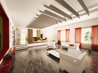 Modern Wohnzimmer interior 3d render