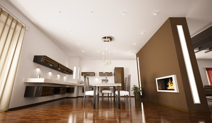 Moderne Küche interior 3d render