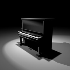 piano isometric 3d b&w