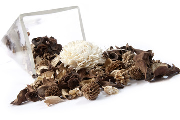 Vaso in cristallo rovesciato con pout porri