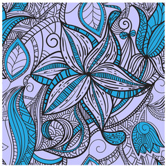 seamless hand drawn  floral pattern
