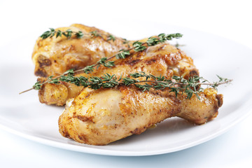 Roasted chicken legs