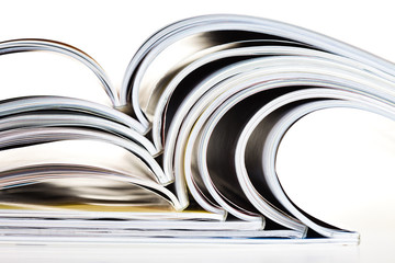 Old magazines with bending pages
