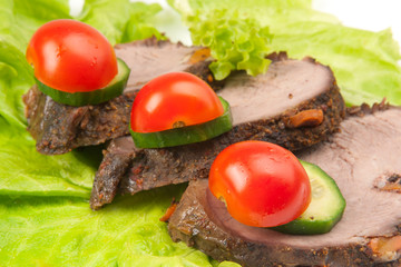 three peaces of meat