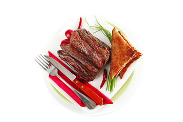 beef meat sectioned