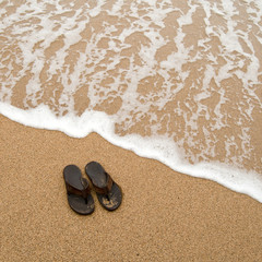 Fototapeta na wymiar Plaża sandles