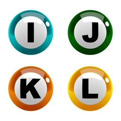 A set of marbles font type, letter I to L