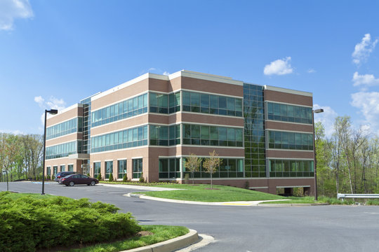 Modern Cube Office Building Parking Suburban MD