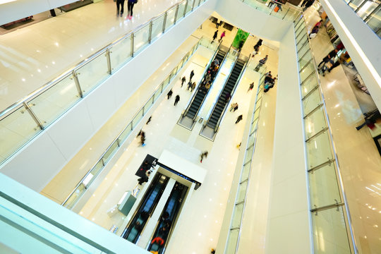 Modern shopping mall. People in rush