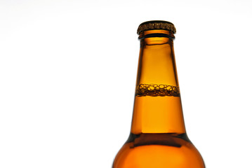 Glass of beer on white background