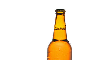 Glass of beer on white background