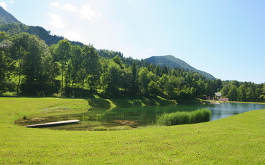mountain farm in spring, koroska region